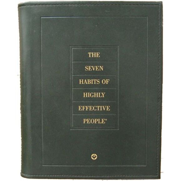 The 7 Habits of Highly Effective People Green Leather Personal Workbook Covey - Picture 1 of 1